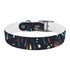 Dazzling black onyx fireworks dog collar for medium dogs.