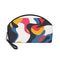 Chic abstract pattern makeup bag with zipper for cosmetics and travel.