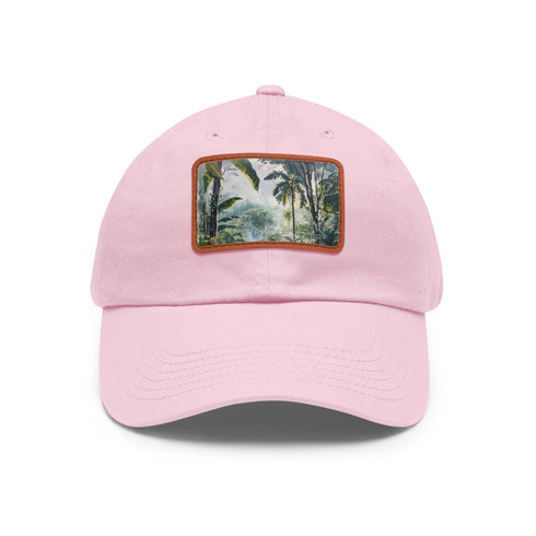 Congo Rainforest Dreams Cap in White with Light Brown Patch.
