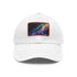 Neon galaxy snapback cap with white/light brown rectangle patch.
