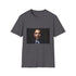 Charcoal cotton T-shirt featuring Barack Obama silhouette in vibrant hues