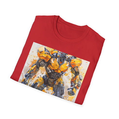 Charcoal cotton T-shirt featuring vibrant Bumblebee graphic for Transformers fans