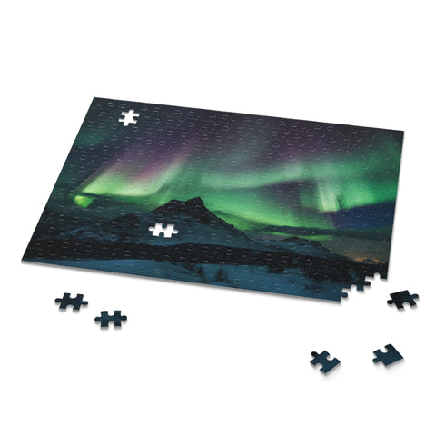 Vibrant Northern Lights Aurora Borealis Puzzle with 120 pieces.