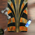 Stylish rubber yoga mat with abstract art deco pattern for daily practice.