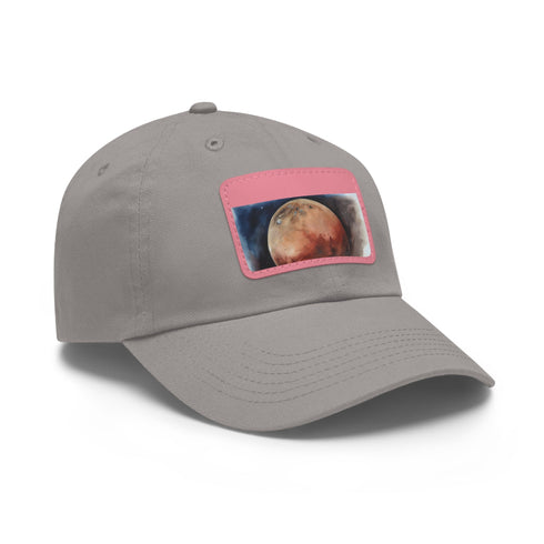 Mars Dreams Watercolor Baseball Cap in White with Light Brown patch