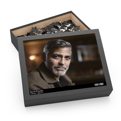 George Clooney jigsaw puzzle, 10" x 8", perfect gift for fans.