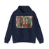 Bohemian feather navy hoodie for men and women of style.