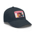 Neon color Bradley Cooper watercolor cap with light brown rectangle patch.