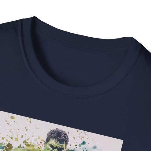Charcoal cotton crew neck T-shirt featuring vibrant Hulk print