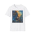 Charcoal cotton T-shirt with cosmic galaxy painting design