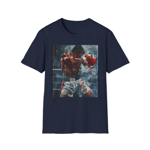 Boxer portrait tee in charcoal, crew neck DTG cotton T-shirt.