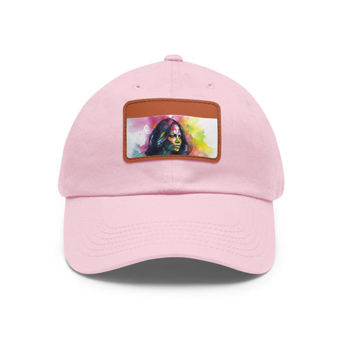 First Lady Neon Dreams Baseball Cap in White with Brown Patch