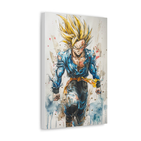 Canvas print of Trunks as Super Saiyan Power Unleashed, electrifying design.