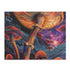 Psychedelic Fungi jigsaw puzzle with vibrant colors and intricate patterns for calming entertainment