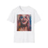Vibrant colorful Harley Quinn graphic tee in charcoal cotton, regular fit.