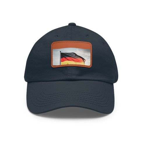 German Pride Flag Cap in White with Light Brown Rectangle Patch
