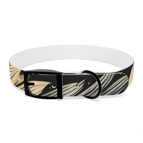 Small black onyx personalized dog collar for stylish pets.