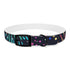 Vibrant festive fireworks dog collar in black onyx for medium dogs.