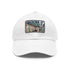 New York Subway Watercolor Snapback Cap in White with Light Brown Patch