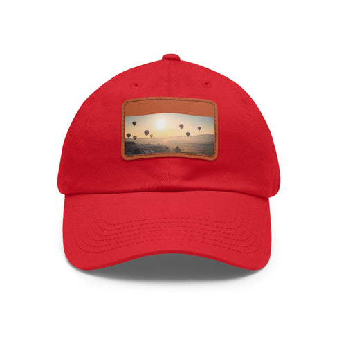 Cotton baseball cap inspired by Cappadocia with white/light brown patch