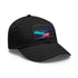 Neon watercolor charm baseball cap with light brown rectangle patch.