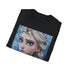 Charcoal cotton T-shirt featuring vibrant Elsa painting with crew neck design