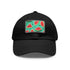 Watermelon print white hat with light brown patch for a trendy look.