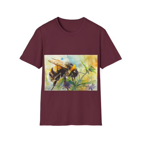 Bumblebee watercolor tee in charcoal, regular fit, crew neck shirt.
