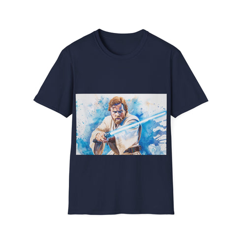 Blue Lightsaber Master Tee: Obi Wan Kenobi in Charcoal, size S.