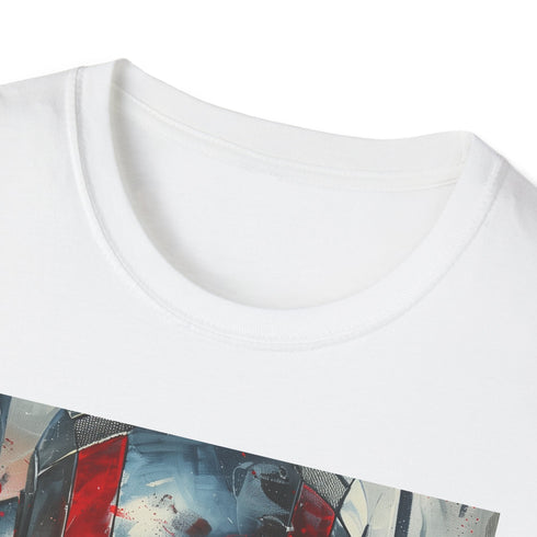 Charcoal Ant-Man painting t-shirt, showcasing size-shifting superhero portrait.