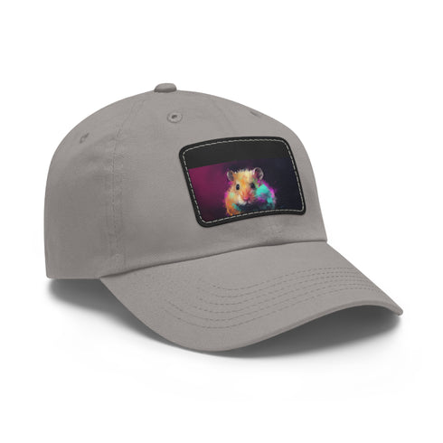 Neon hamster bliss baseball cap in white with light brown patch