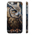 Steampunk owl phone case, glossy finish, for iPhone 7/8 Plus.