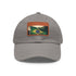 Brasilian Pride Flag Cap, white & light brown patch, unisex hat.