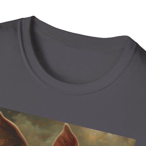Surreal Flight Cotton Charcoal T-Shirt with Flying Pigs Design