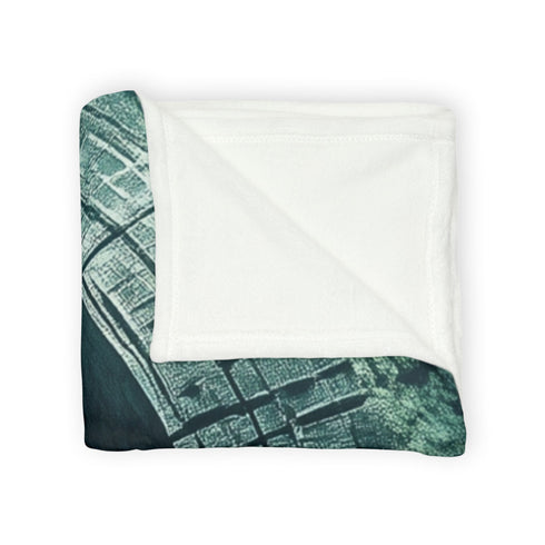 Stargate Opening Beneath Ocean Floor Plush Fleece Throw Blanket