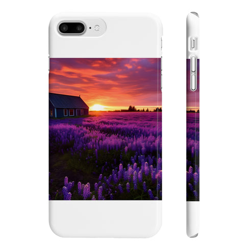 Vibrant Dutch flower fields phone case, glossy for iPhone 7 & 8 Plus.