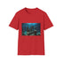 Charcoal cotton T-shirt with sunken city graphic and crew neck design
