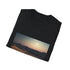Charcoal crew neck cotton T-shirt featuring a mystical desert moonlit design