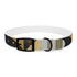 Chic black onyx art deco dog collar for medium-sized dogs.