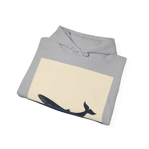 Solitary Whale's Journey Navy Hoodie - Unisex Regular Fit Sweatshirt