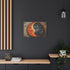 Stylized Yin Yang Made of Waves and Fire Stretched Canvas Wall Art