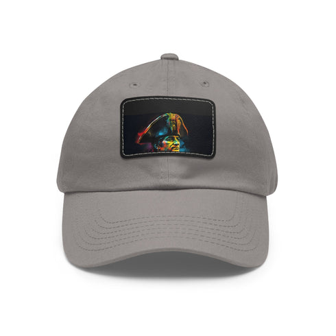 Vibrant neon watercolor baseball cap with light brown patch.