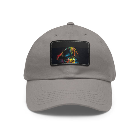 Vibrant neon watercolor baseball cap with light brown patch.