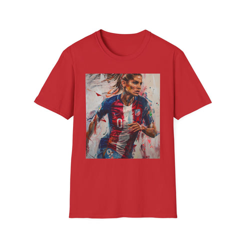 Striking Alex Morgan Portrait Soccer Tee in Charcoal Cotton Fit