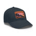 Miami Sunset Horizon Baseball Cap in White with Light Brown Rectangle Patch