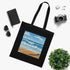 Catch a Wave Tote Bag - Black Cotton Surfing Beach Tote.