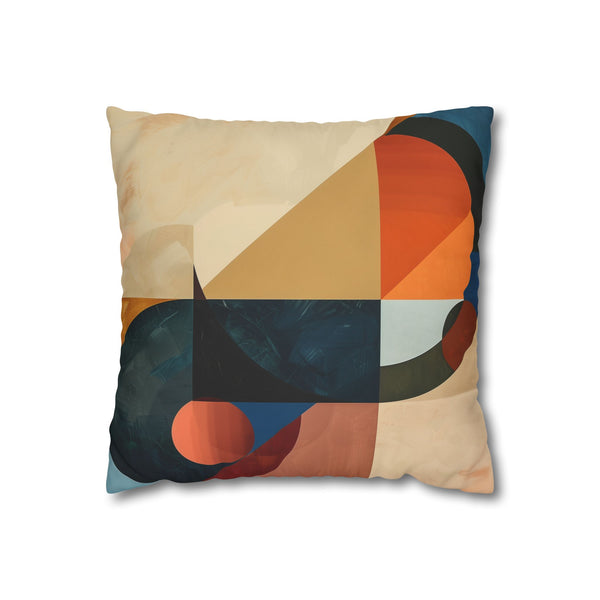 Abstract Geometric Faux Suede Square Cushion Cover