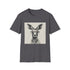 Charcoal kangaroo T-shirt with whimsical book pouch design cotton crew neck