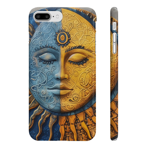 Celestial Dance Sun & Moon Mandala Glossy Slim Phone Case