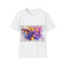 Colorful Spyro watercolor tee, charcoal S, cotton crew neck DTG.